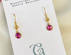Fuchsia Glow Gold Earring