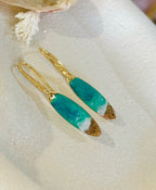 Tidal Embrace Long Drop Earrings Gold