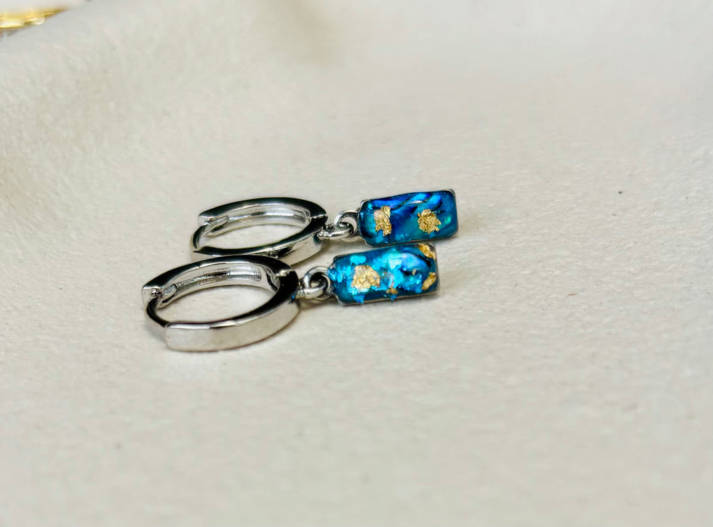 Velvet Tide Small Rectangle Huggie