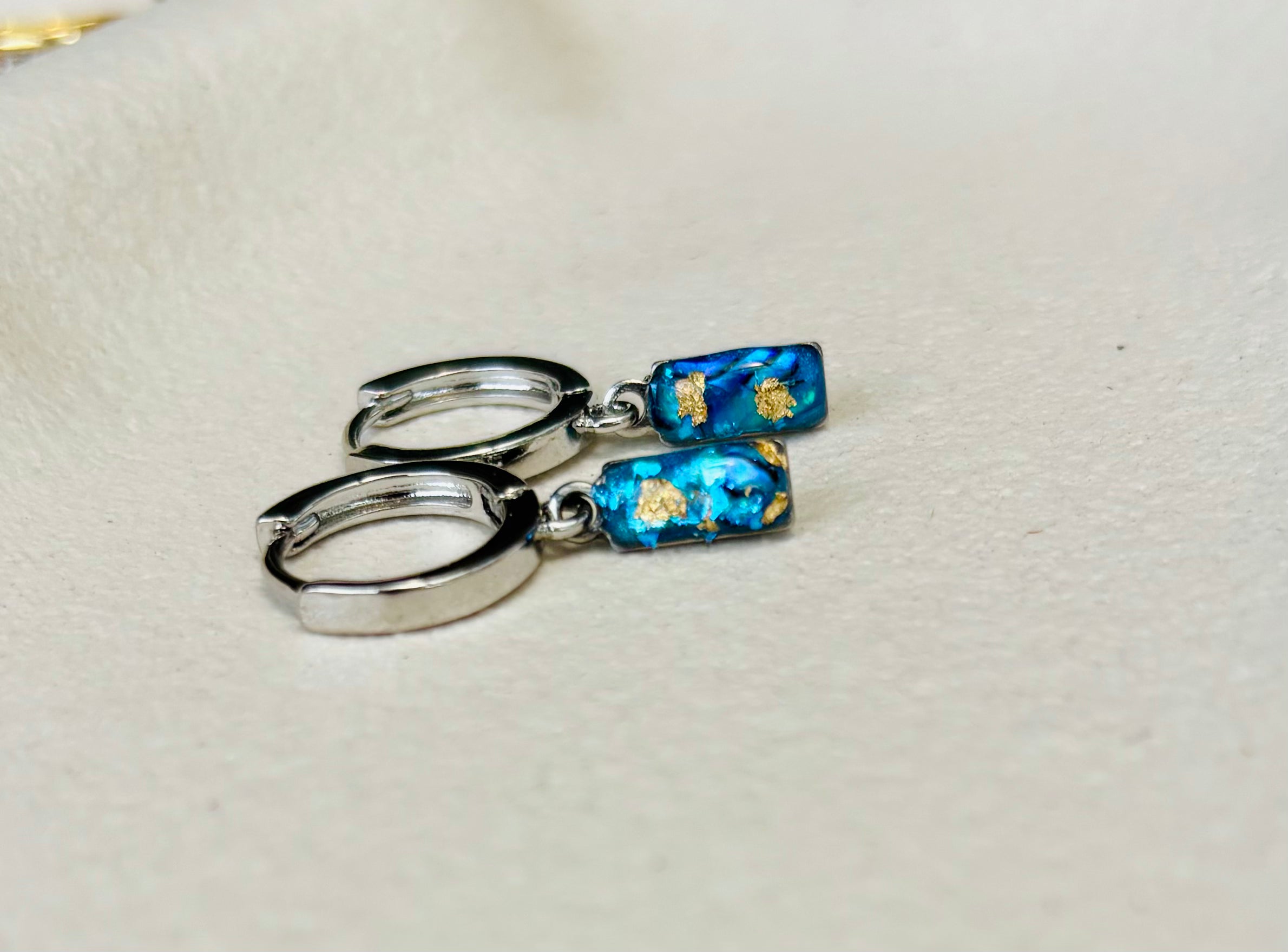 Velvet Tide Small Rectangle Huggie