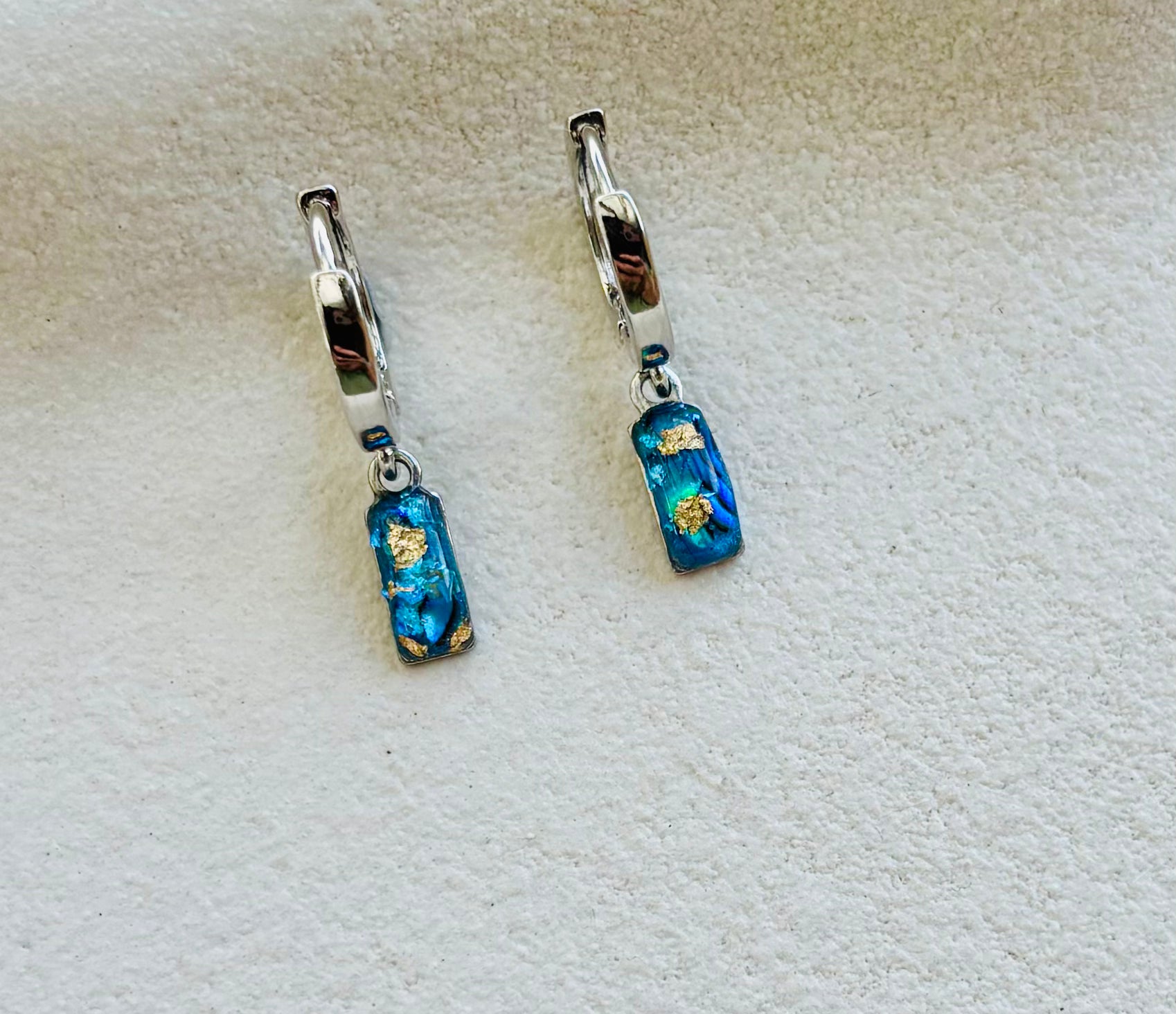 Velvet Tide Small Rectangle Huggie