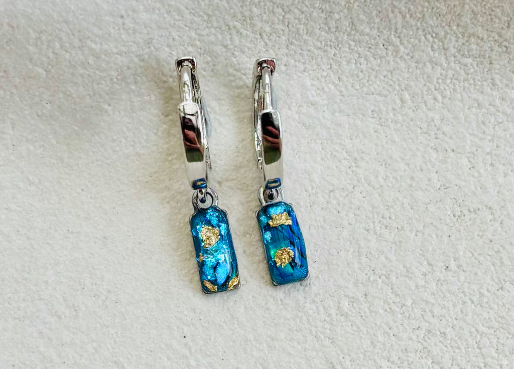 Velvet Tide Small Rectangle Huggie