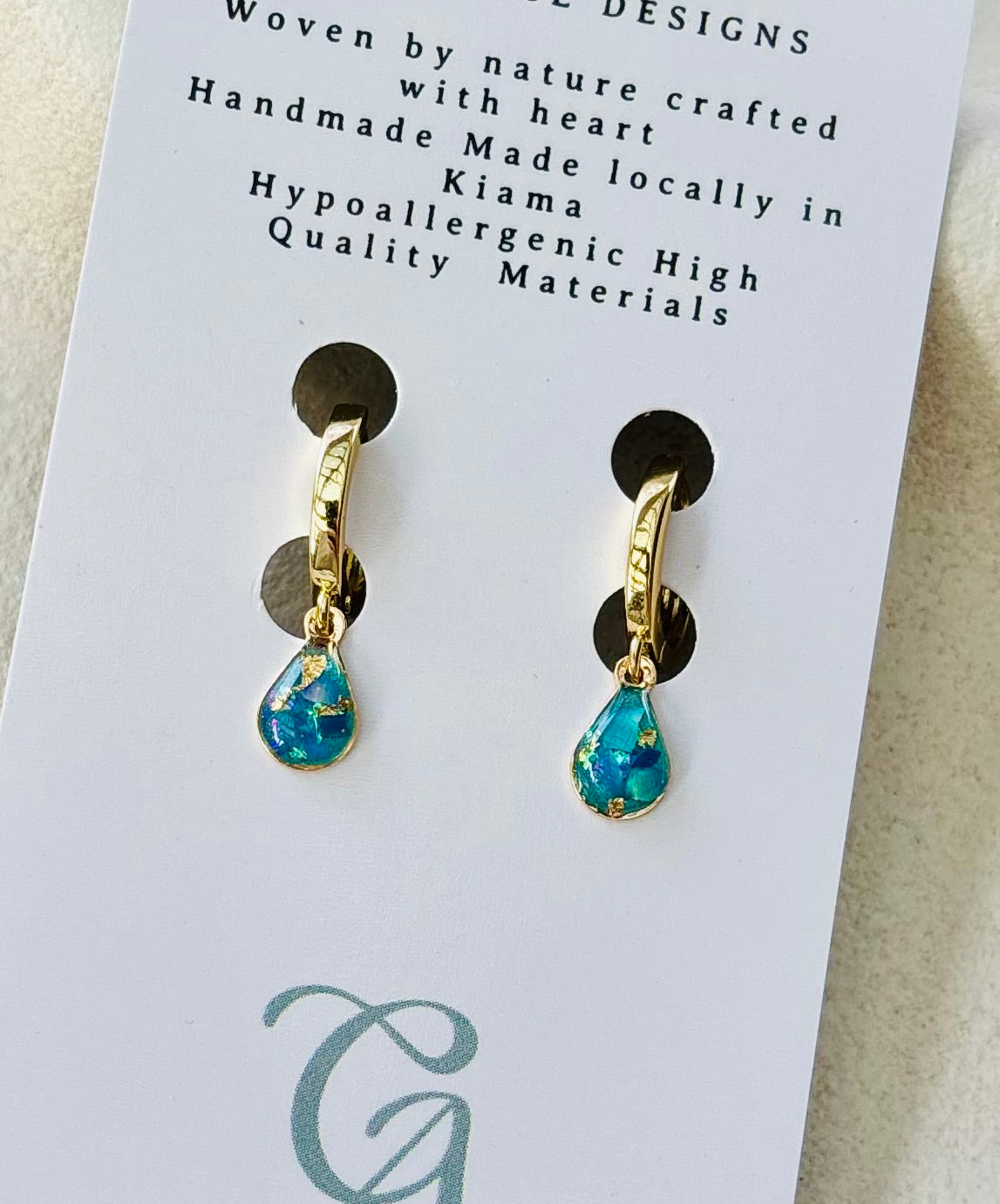 Isla Blue Teardrop Huggies