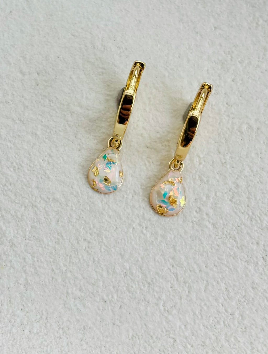 Oceana Pearl Small Teardrop Huggies