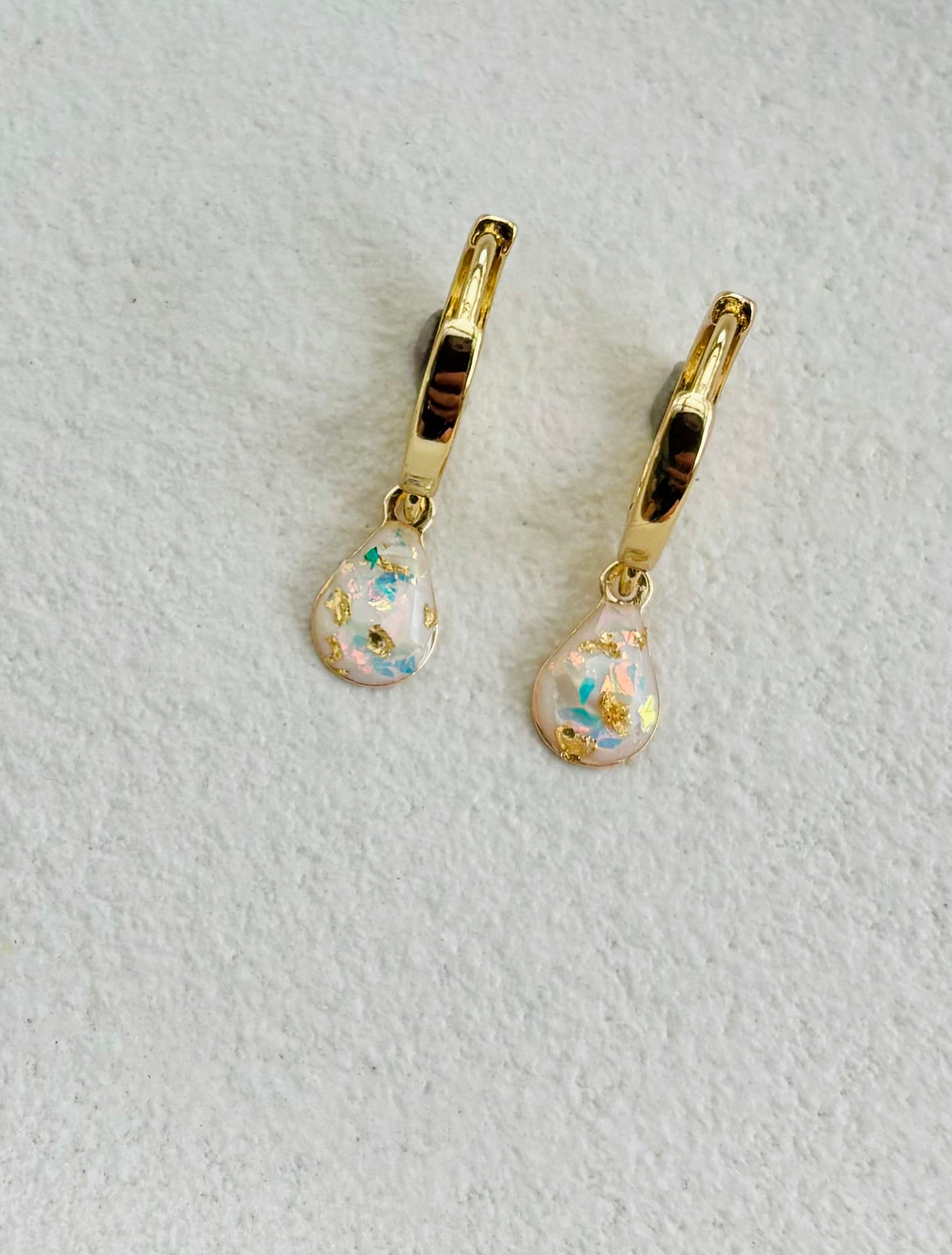 Oceana Pearl Small Teardrop Huggies