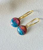 Handmade Sunset Gold Necklace & Earrings Set – 24K Gold Plated Stainless Steel with Real Shell Flake