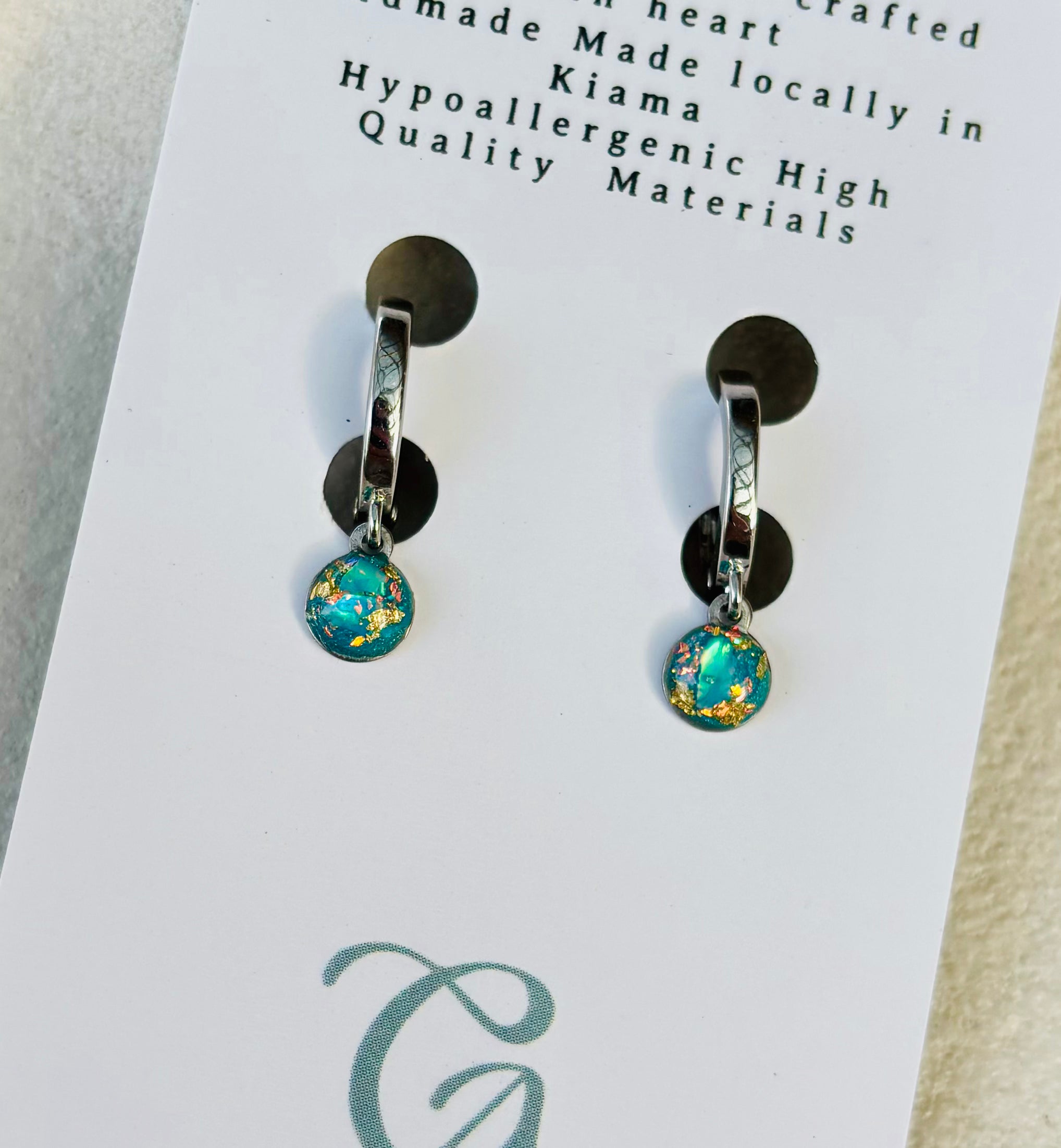 Isla Blue Round Huggie