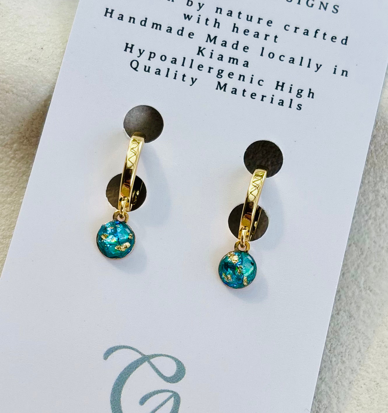 Isla Blue Round Huggie