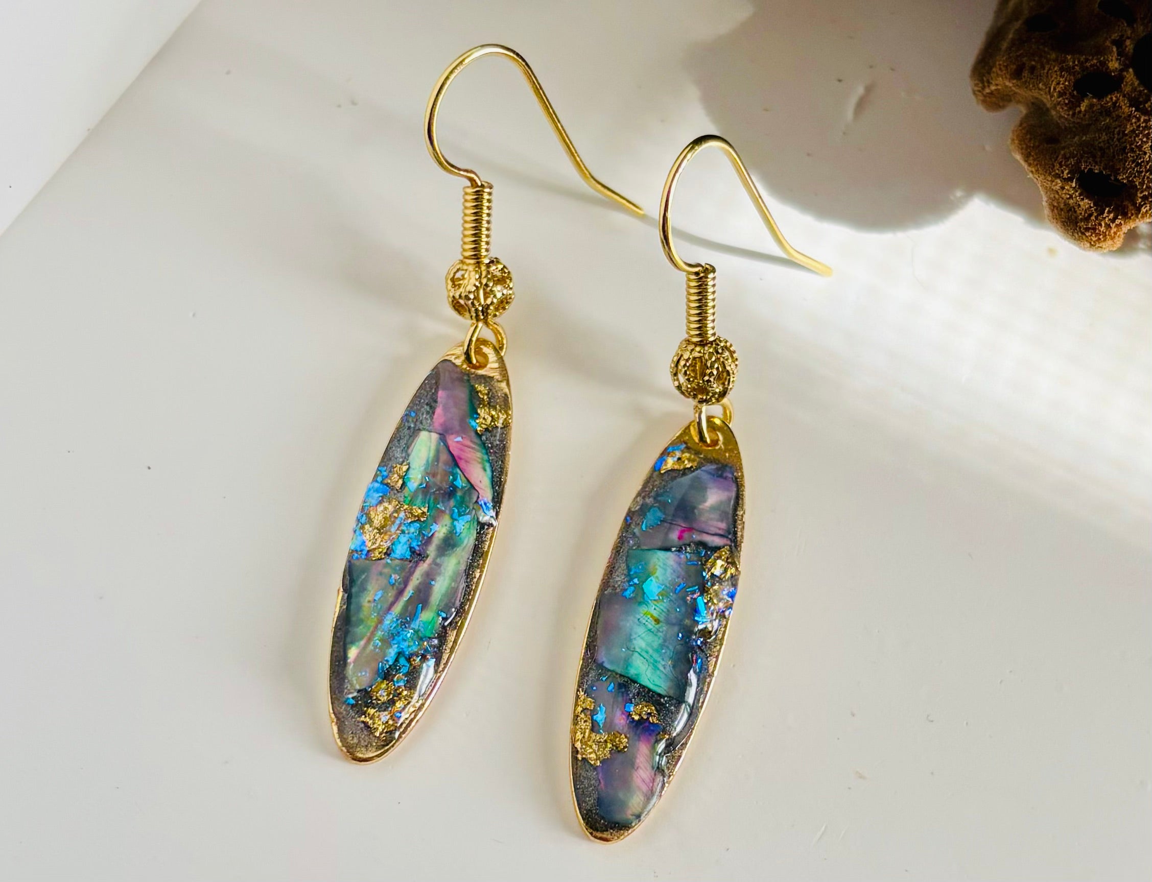 Moon Tides Long Drop Earrings Gold