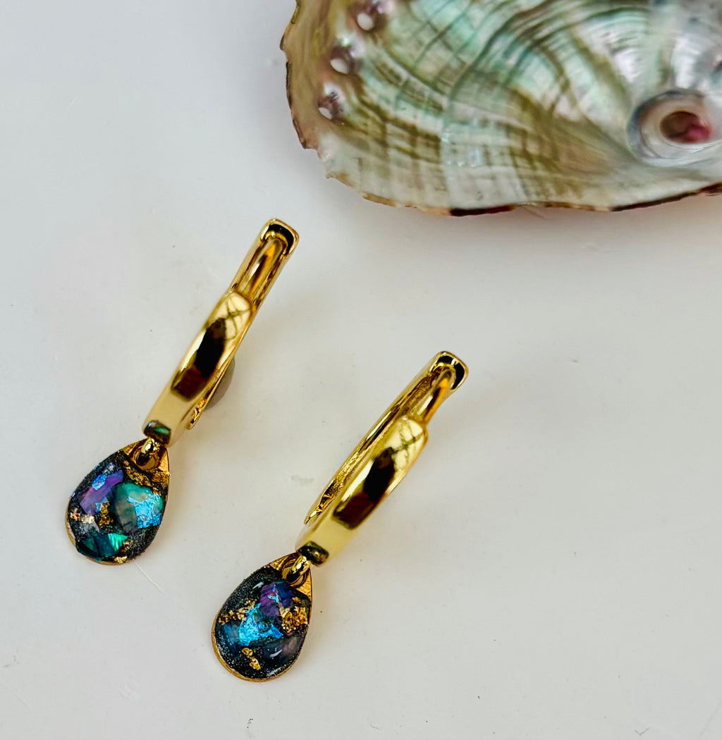 Moon Tide Small Teardrop Huggies