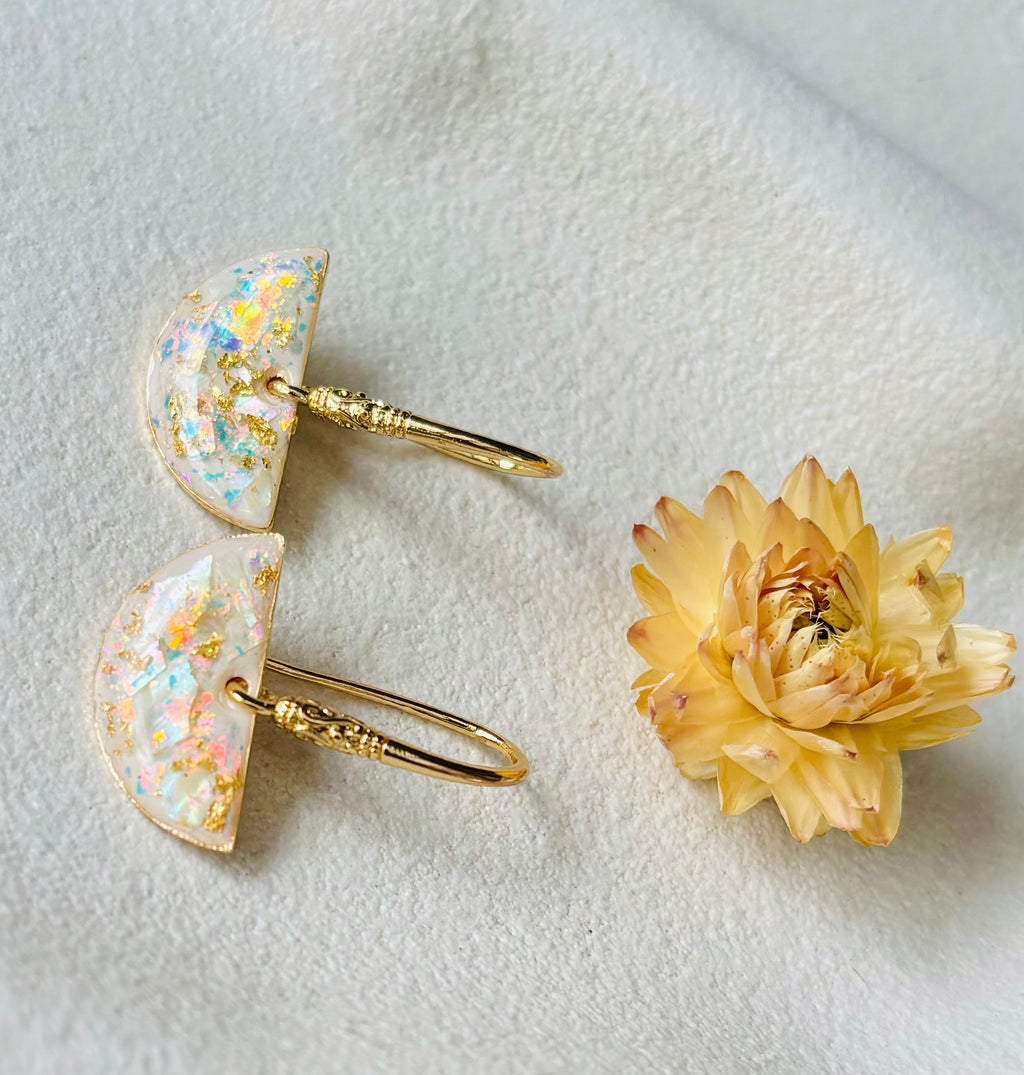 Oceana Pearl Crescent Earrings