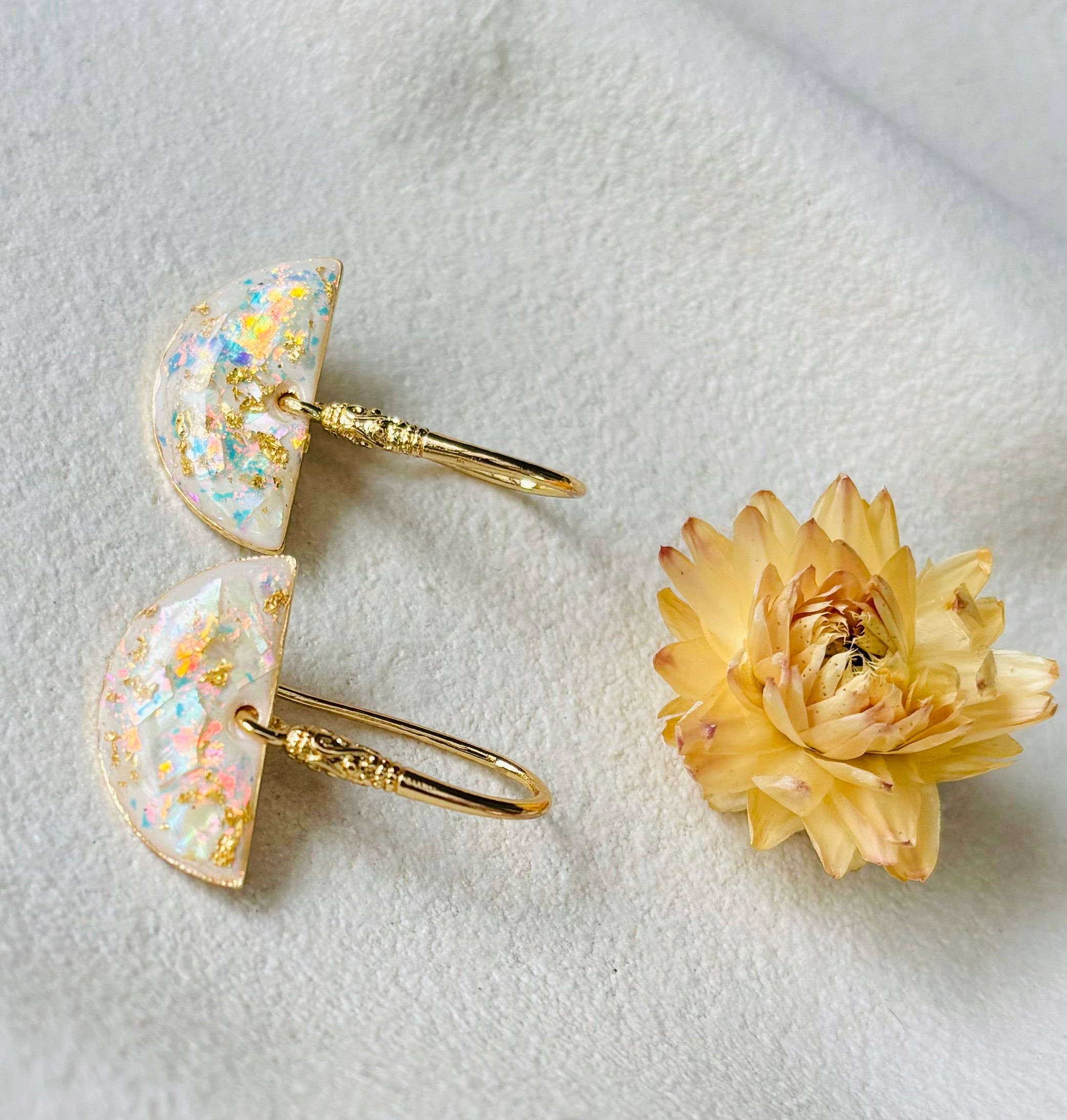 Oceana Pearl Crescent Earrings