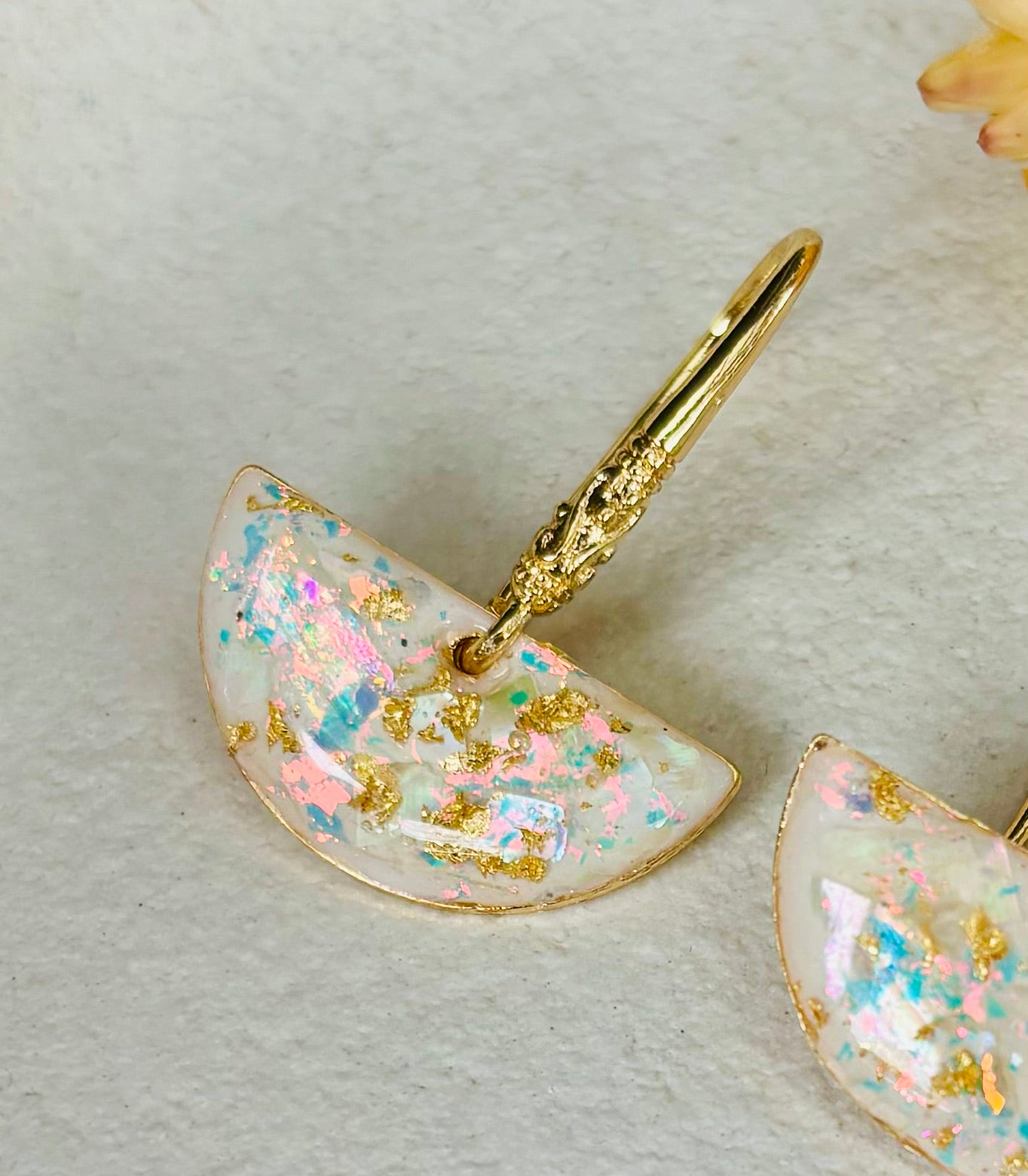 Oceana Pearl Crescent Earrings