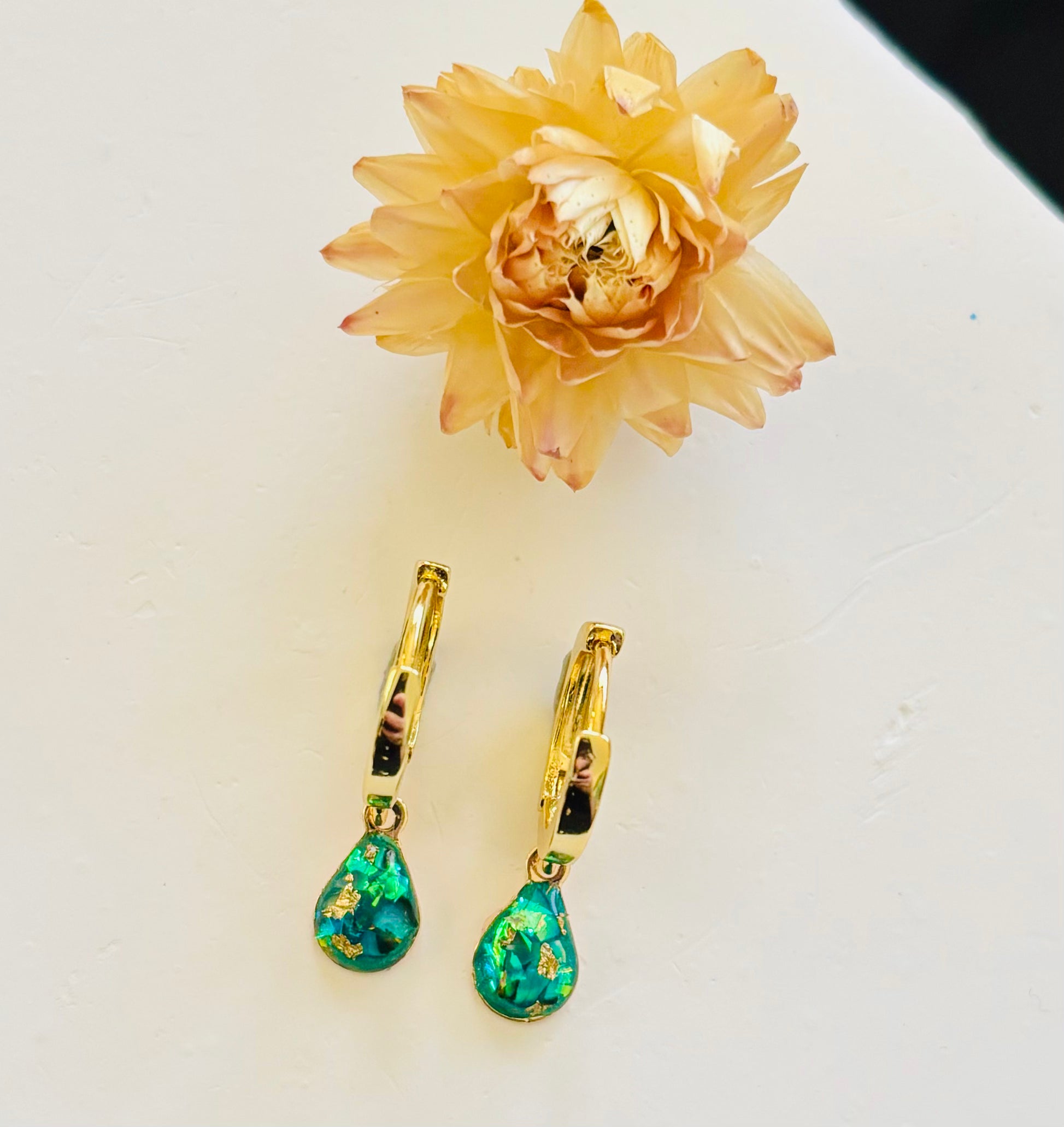 Ocean Aurora Small Teardrop Huggies