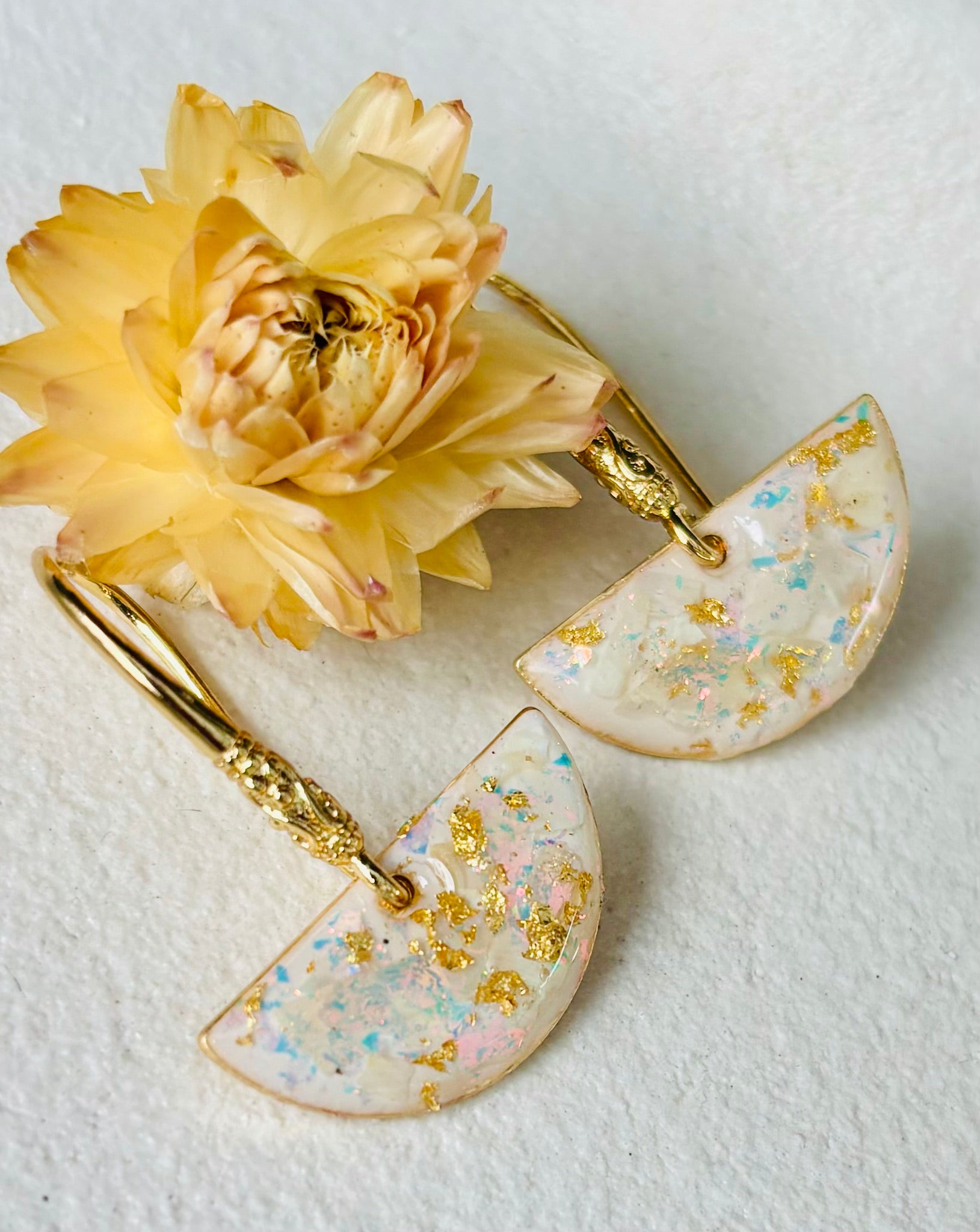 Oceana Pearl Crescent Earrings