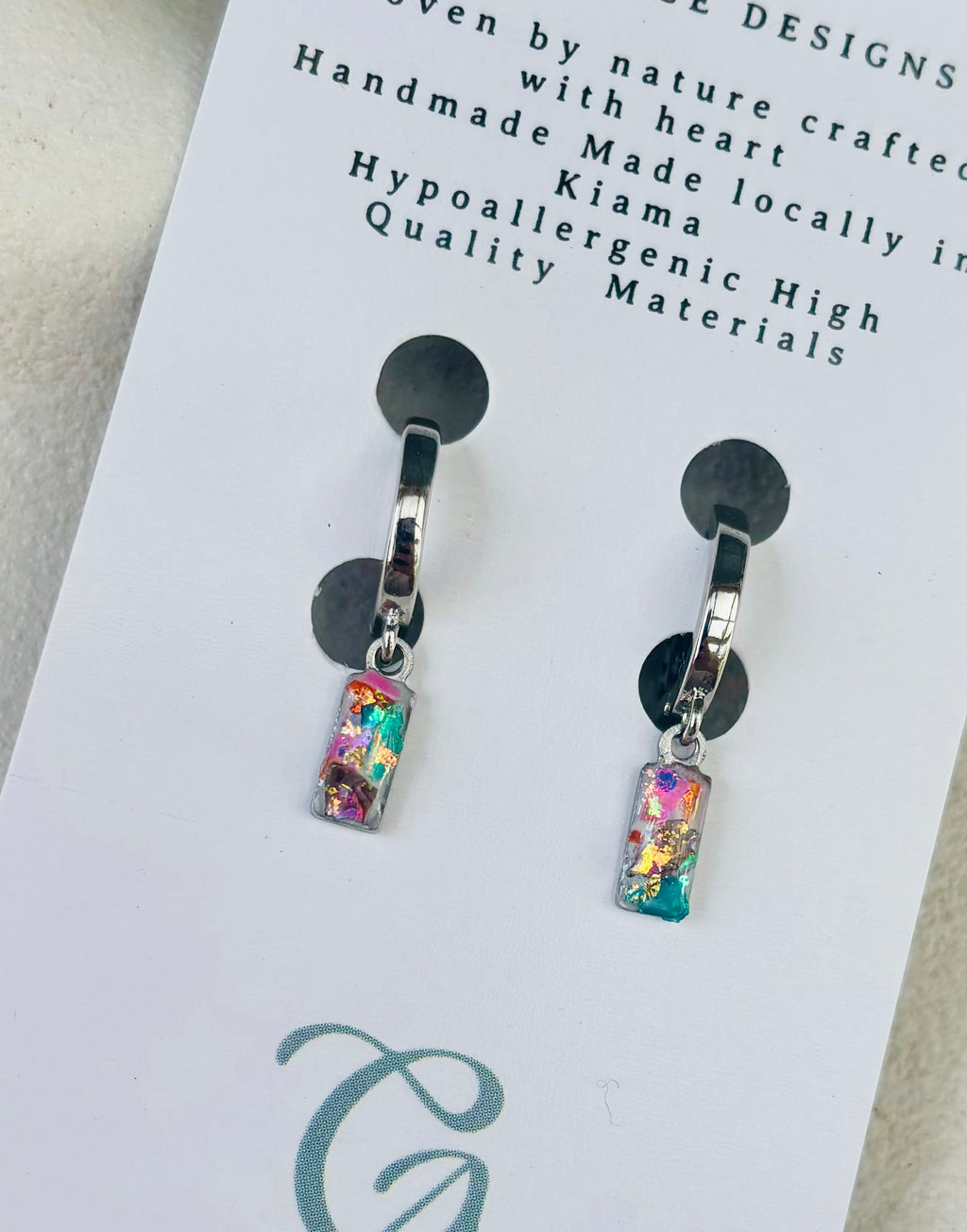 Rainbow Reef Rectangle Huggie